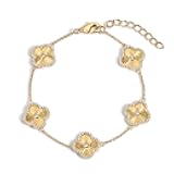 Clover Icon Bracelet for Women – Ideal for Layering or Solo Wear - Adjustable 6.5
