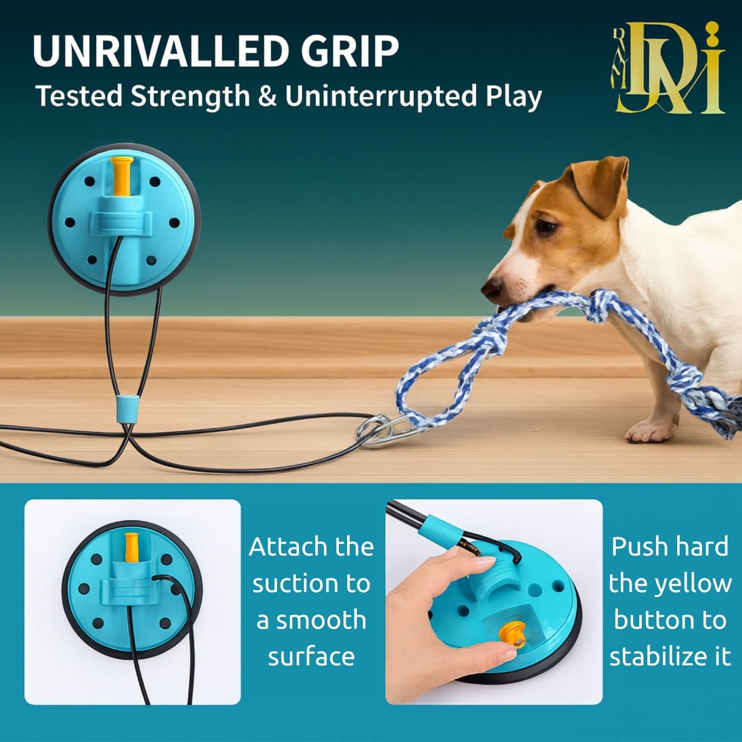 Dog Rope Toy with Suction - Perfect Dog Toys for Aggressive Chewers - Nearly Indestructible & Stimulating - Suitable for Large & Small Dogs & Puppies