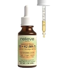 Liposomal Vitamin D3 K2 Liquid Drops - 5000 IU D3 + 100 mcg K2 as MK-7 in MCT Oil - Sublingual Liquid Vitamin D3 with K2 for Bone, Heart & Immune Support - Peppermint, 60 Servings