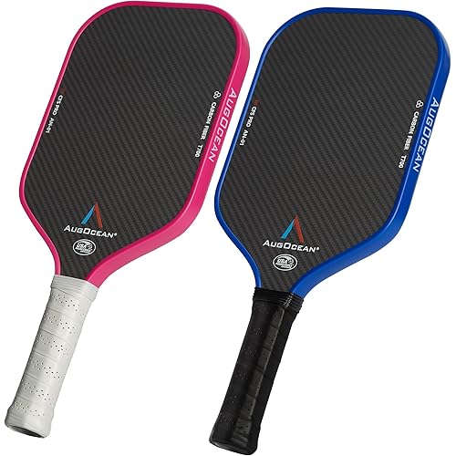 Pickleball Paddles Set of 2,Carbon Pickleball Paddle Set Pro,3K Raw Carbon Fiber Surface with High Grit and Spin,T700SC Carbon Fiber Pickleball Rackets 16 MM,USAPA Approved,2 Covers