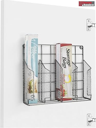 Miniatura 3 de Home Basics Organizador de envoltura de acero inoxidable resistente a la corrosión, perfecto para bolsas de almacenamiento de alimentos, papel