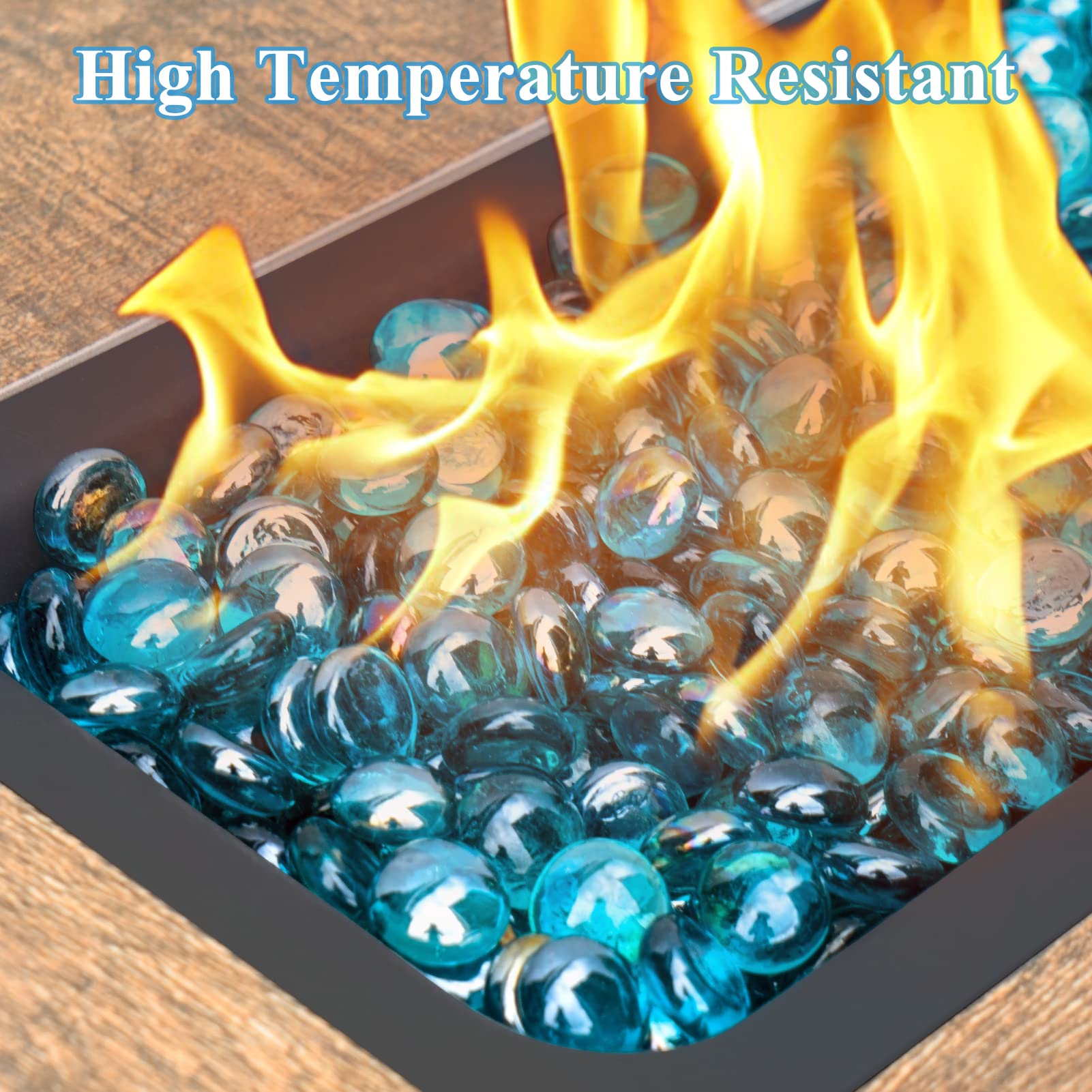 Caribbean Blue Fire Glass - 10 lbs for Fire Pits -6