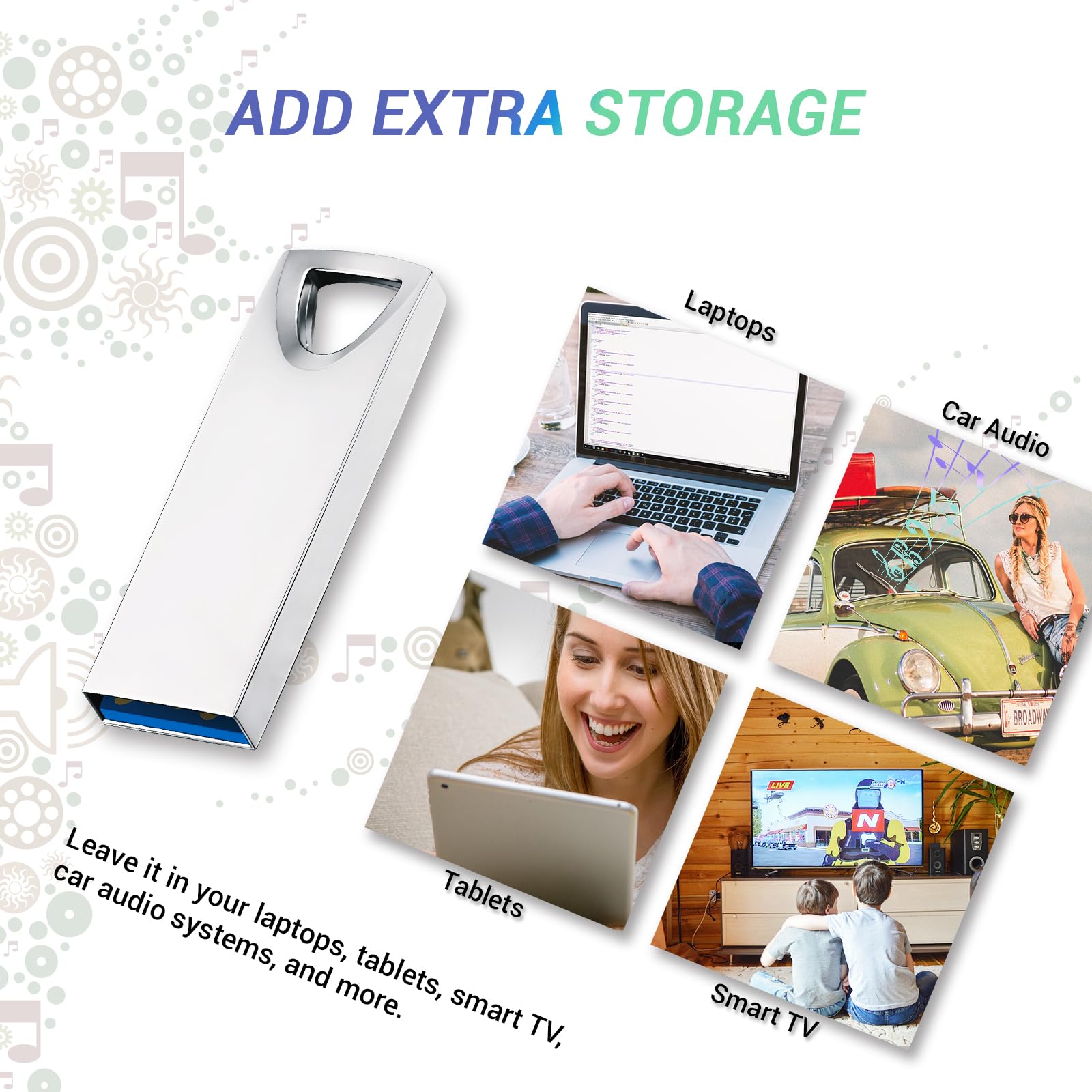 Chiavetta USB 64GB Chiavetta USB 64 GB USB 2.0, Mini Metallo Penna Portatile Impermeabile USB Key 64GB Pendrive USB Flash Drive Unità Memoria 64 Giga Per Laptop, PC, Auto, Smart TV Ect