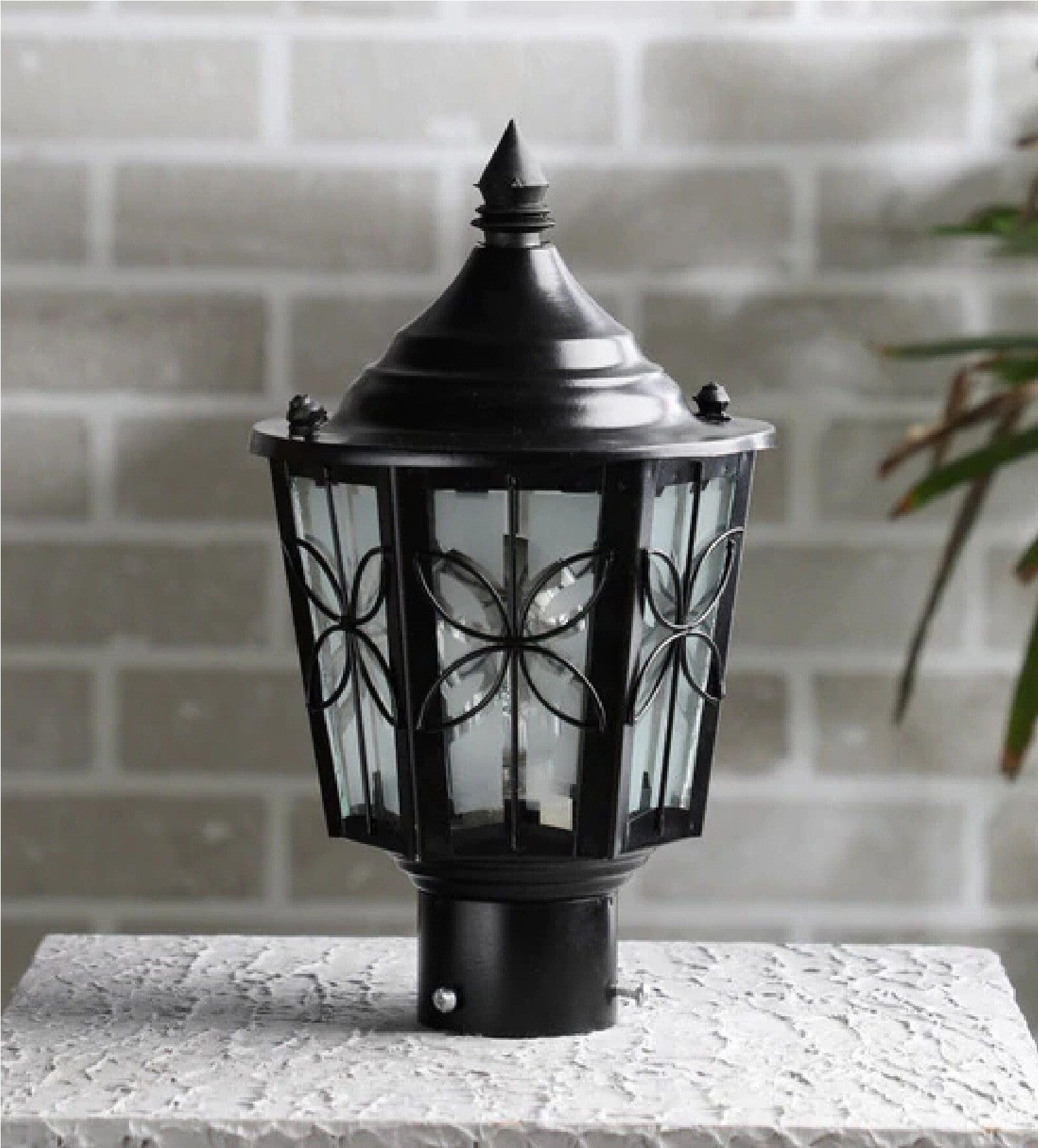 Fixed Gate Light Black Iron Glass | Outdoor Garden Field Roof Entrance Lamp | Durable Weather-Resistant Decorative Exterior Lighting Fixture for Home-image-34