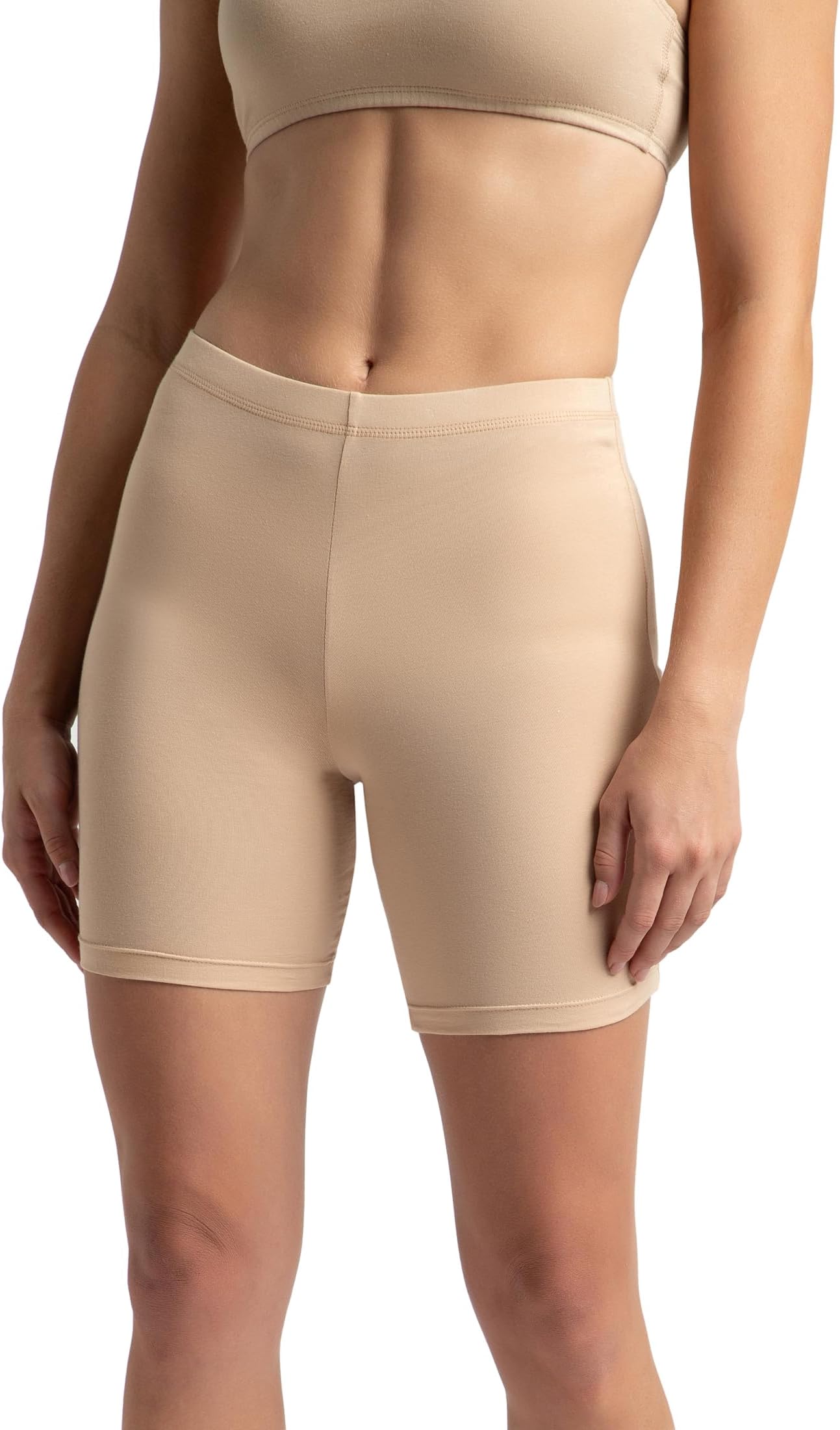 1529 Women's High Coverage Super Combed Cotton Elastane Stretch Mid Waist Shorties with Concealed Waistband