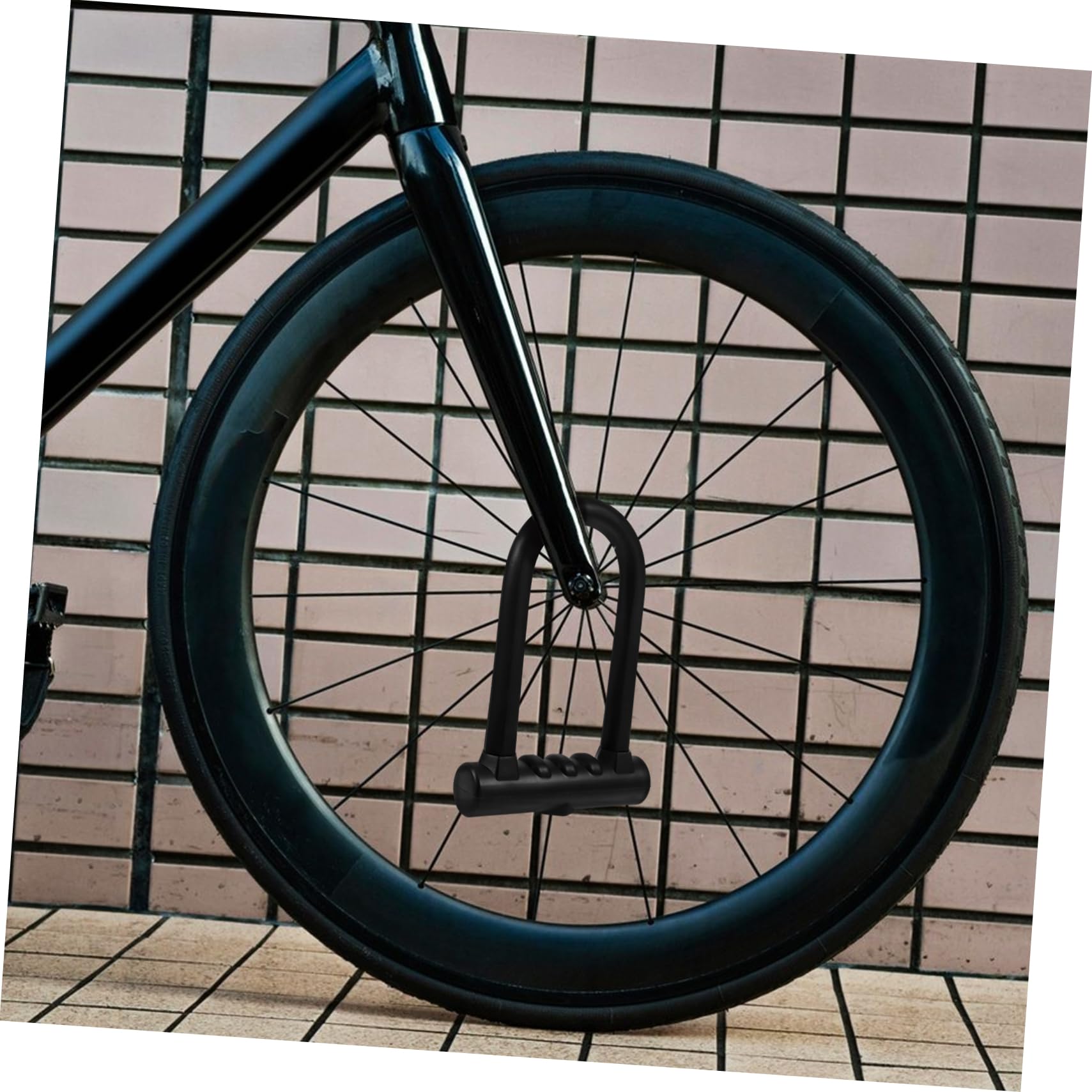 Lucchetto U per Bici, Doppia Apertura, Rinforzato, Nero | Silicone e Ferro, Design Elegante, per Bicicletta ed E-bike, Uso Antifurto su Moto