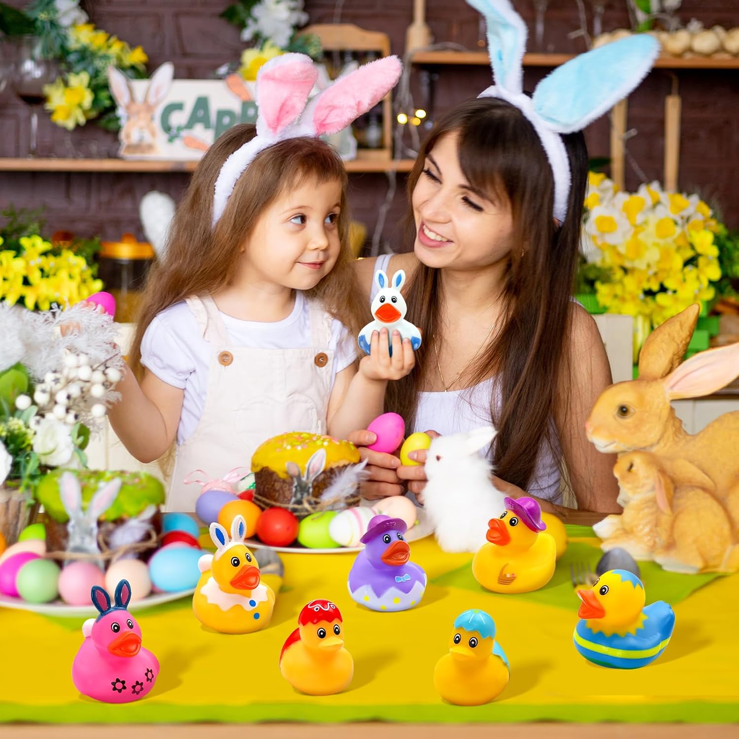 30 Pack Easter Rubber Ducks-2.3 Inch Bulk Floater Ducks for Ducking Assortment Rubber Duckies for Kids Baby Bath Toys,Birthday Gifts Party Favors Summer Beach Pool Activity Toys