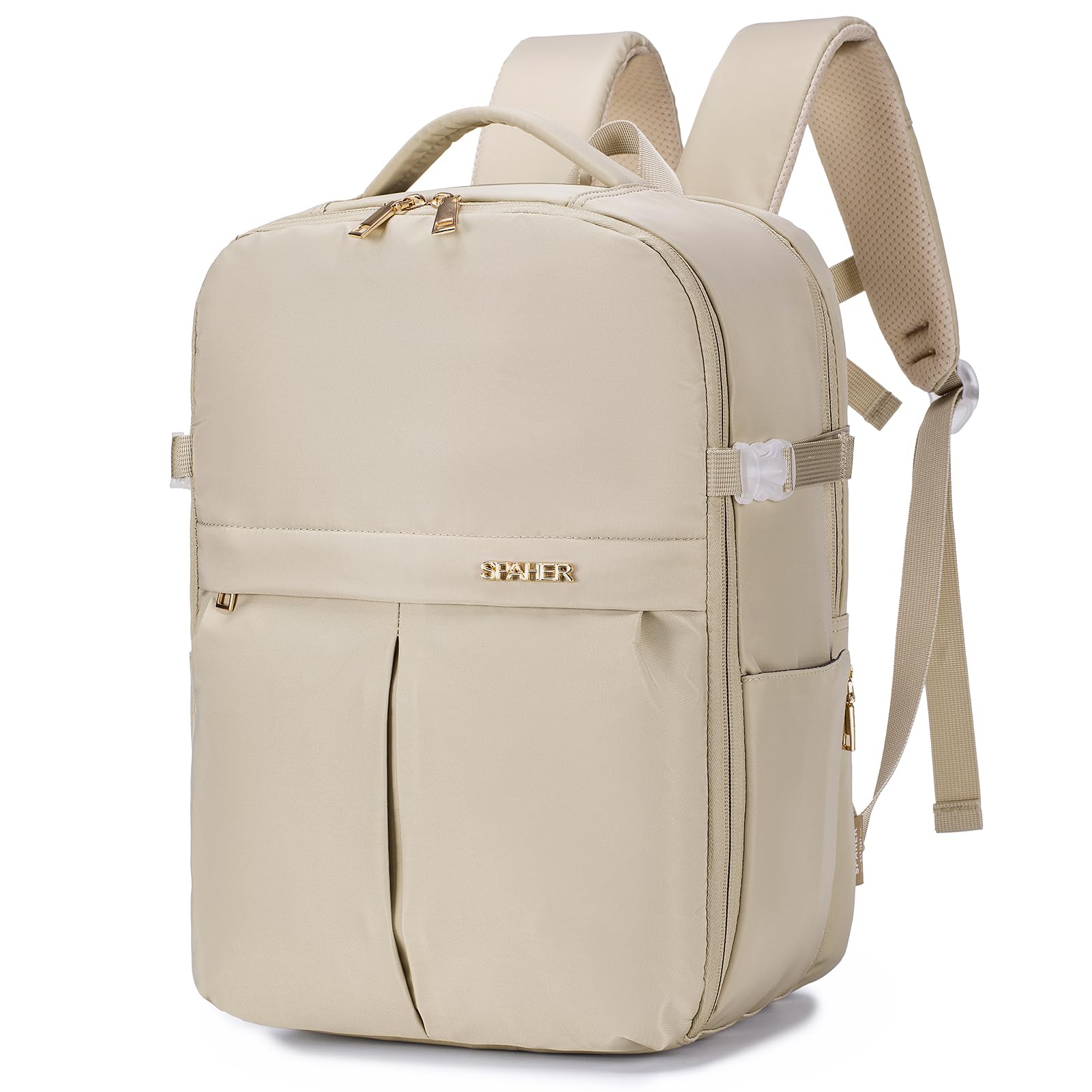 SPAHER Leder Handgepäck Rucksack 40x30x20 - Mit USB Für Reise & Arbeit