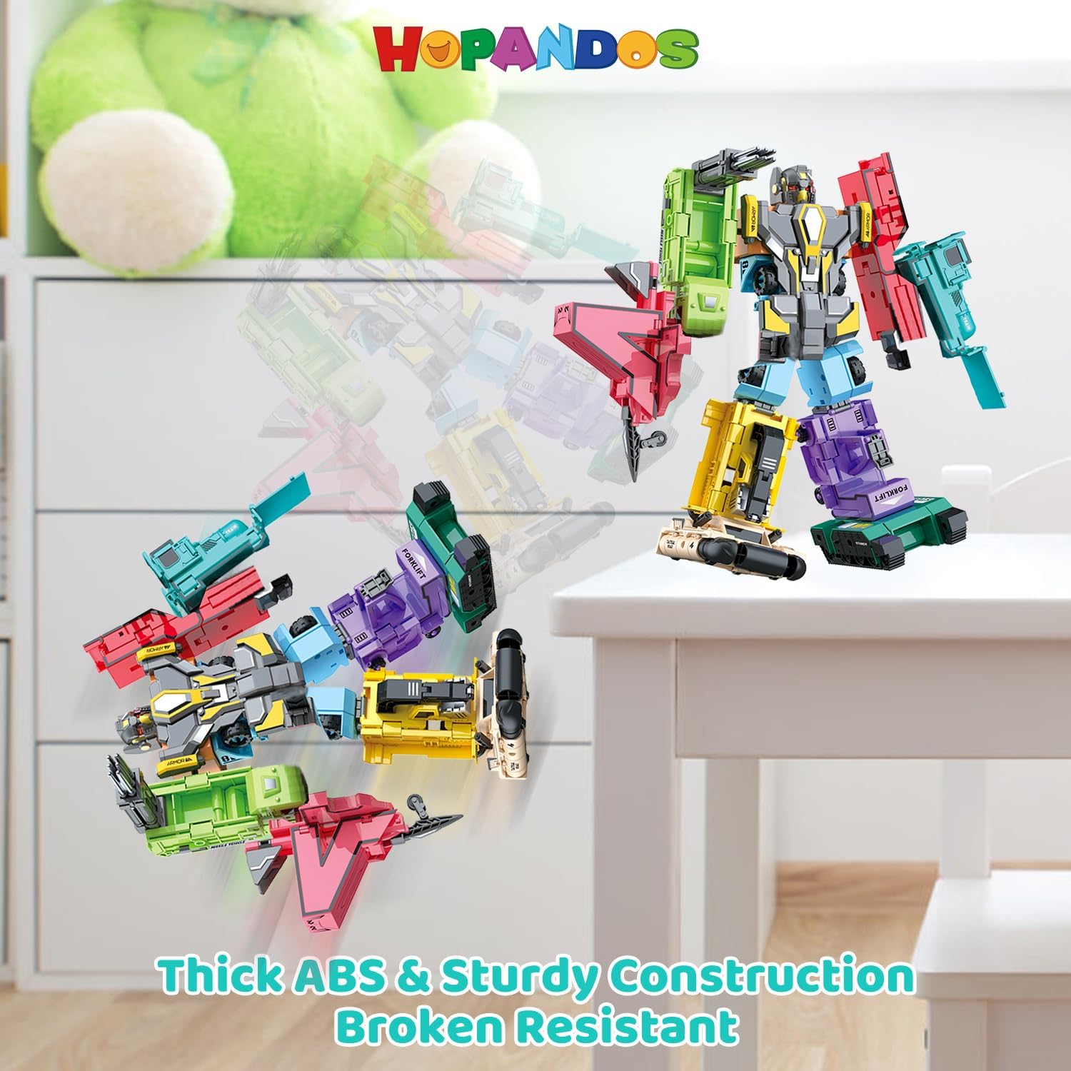 HOPANDOS Number Robots Transformers Toys for Kids Ages 3-8, 12.3