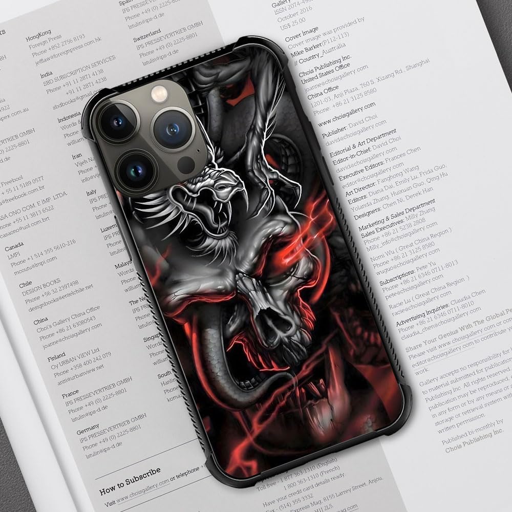 CARLOCA Compatible with iPhone 14 Case,Skull Dragon iPhone 14 Cases Graphic Design Shockproof Anti-Scratch Drop Protection Case - Image 7