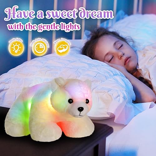 Vista 58 de BSTAOFY Peluche de pingüino iluminado que brilla alegre, adorable juguete de peluche LED flexible, regalo de luz nocturna para niños en cumpleaños