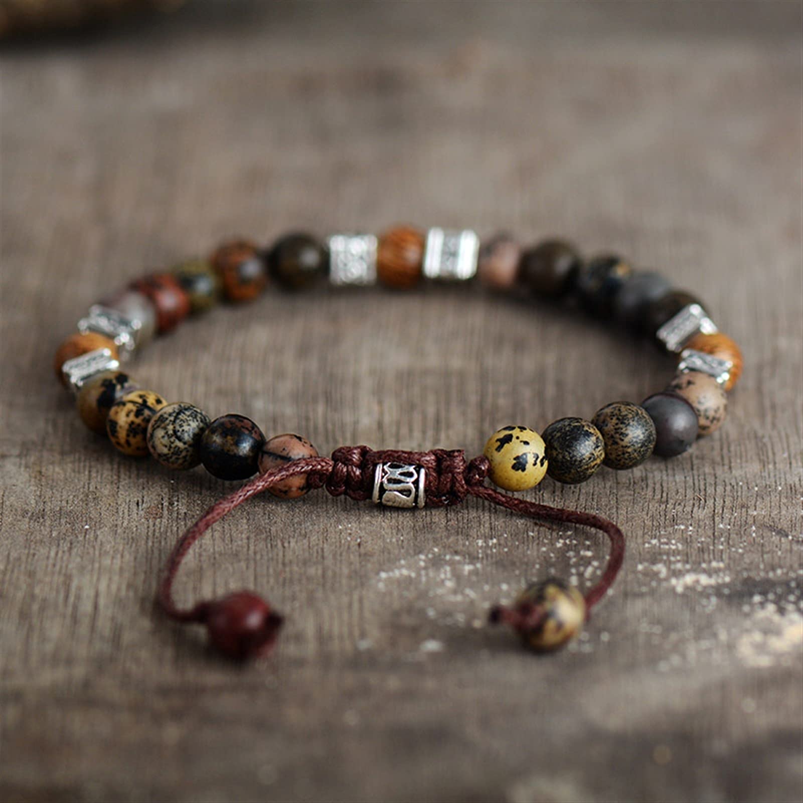 Pulsera de Piedra Natural Pulseras Cuentas Pulseras de macramé Amantes de la Amistad Parejas Pulsera Ajustable Bijoux Joyería Pulsera Joyería