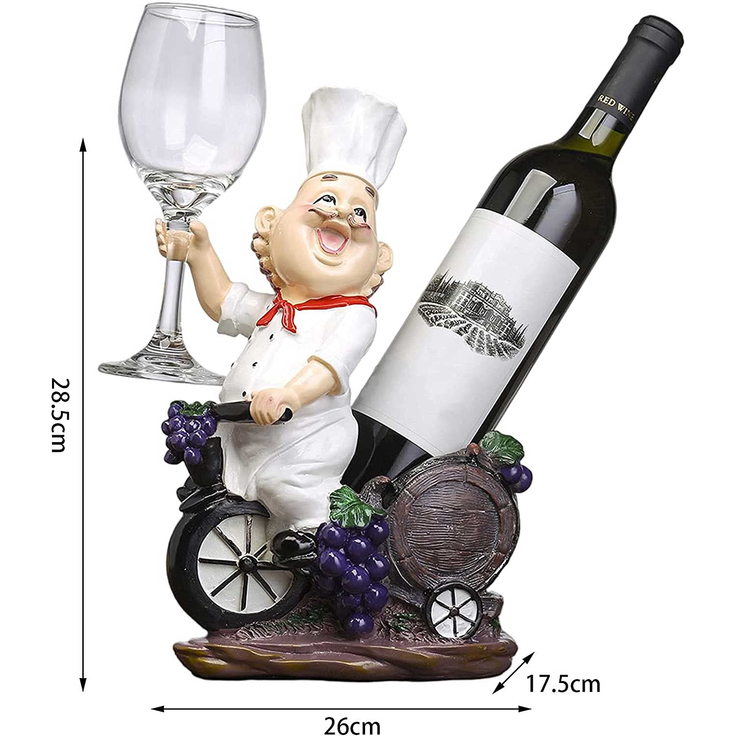 Portabottiglie di vino con statua di cervo, squisito ornamento da tavolo in resina con supporto per bottiglia di vino singola (verde 1
