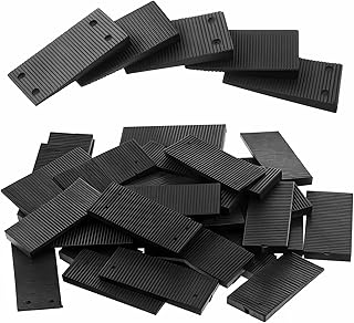 200 Pack Plastic Shims for Leveling, Heavy Duty Multi Purpose Furniture Levelers, Adjustable Wedges for Table, Toilet, Hot Tub, Doors and Windows, Black