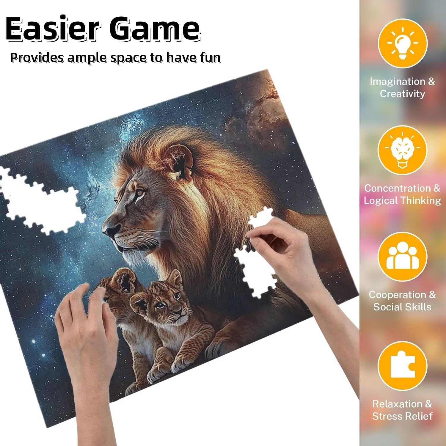 Jigsaw Puzzle, 6000 Pezzi Puzzle Classici, Il Leone Puzzle Rilassamento Intelligence, Mpossibile Difficile Puzzle Impegnativo per Adulti Puzzle Gioco Familiare, Regalo per Amore Amico Animali fr0-618