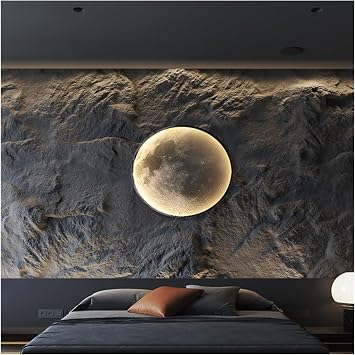 VIOLIN Wall Lamps, Wall lamp, Moon Decoration Wall Lamp Compatible with Bedroom Living Room Home Modern Design Style Lamp Sofa Background Interior LED Night Light Fixture