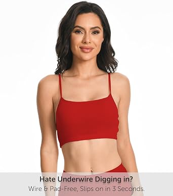 Comfneat Women's 2-Pack Pointelle Camisole Bra Cotton Viscose Everyday Bra