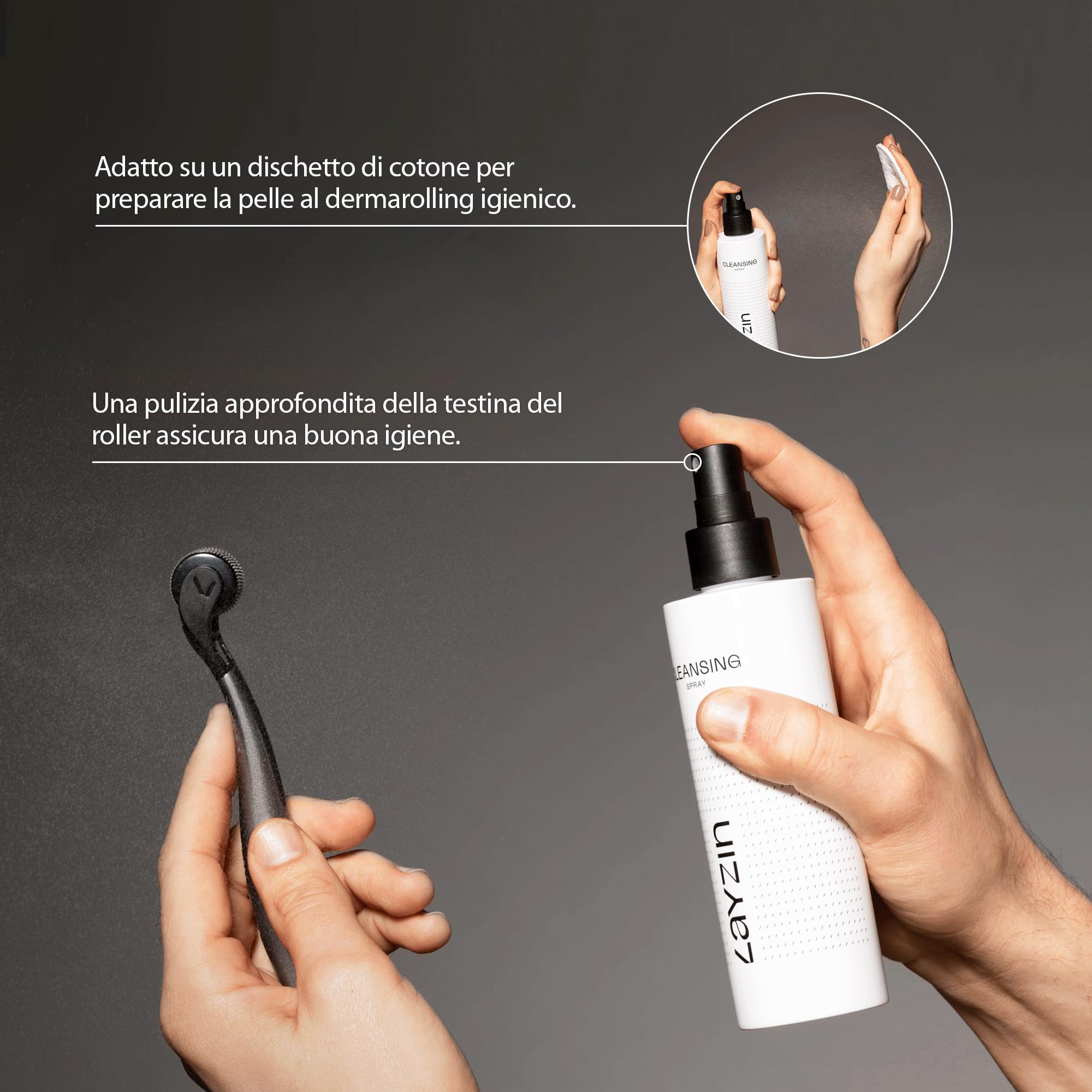 Cleansing Spray 200 ml per Microneedling – Pulizia igienica di Derma Roller & pelle – Spray pratico per dosaggio ottimale – Per uso domestico e routine skincare – Unisex