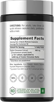Horbaach Ceylon Cinnamon Supplement | 150 Capsules | Herbal Extract Pills | Non-GMO & Gluten Free