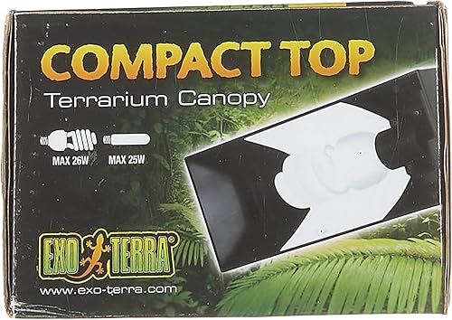 Hagen Exo Terra Mini Compact Incandescent Light Fixture for Exo Terra Glass Terrariums PT2600/PT2602 – Measures 11.8” x 3.5” x 5.9”, Black