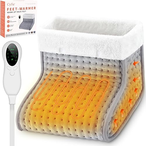 CYFIE Calentadores de pies, calentador de pies debajo del escritorio para mujeres y hombres, almohadilla térmica eléctrica, calefacción de 10
