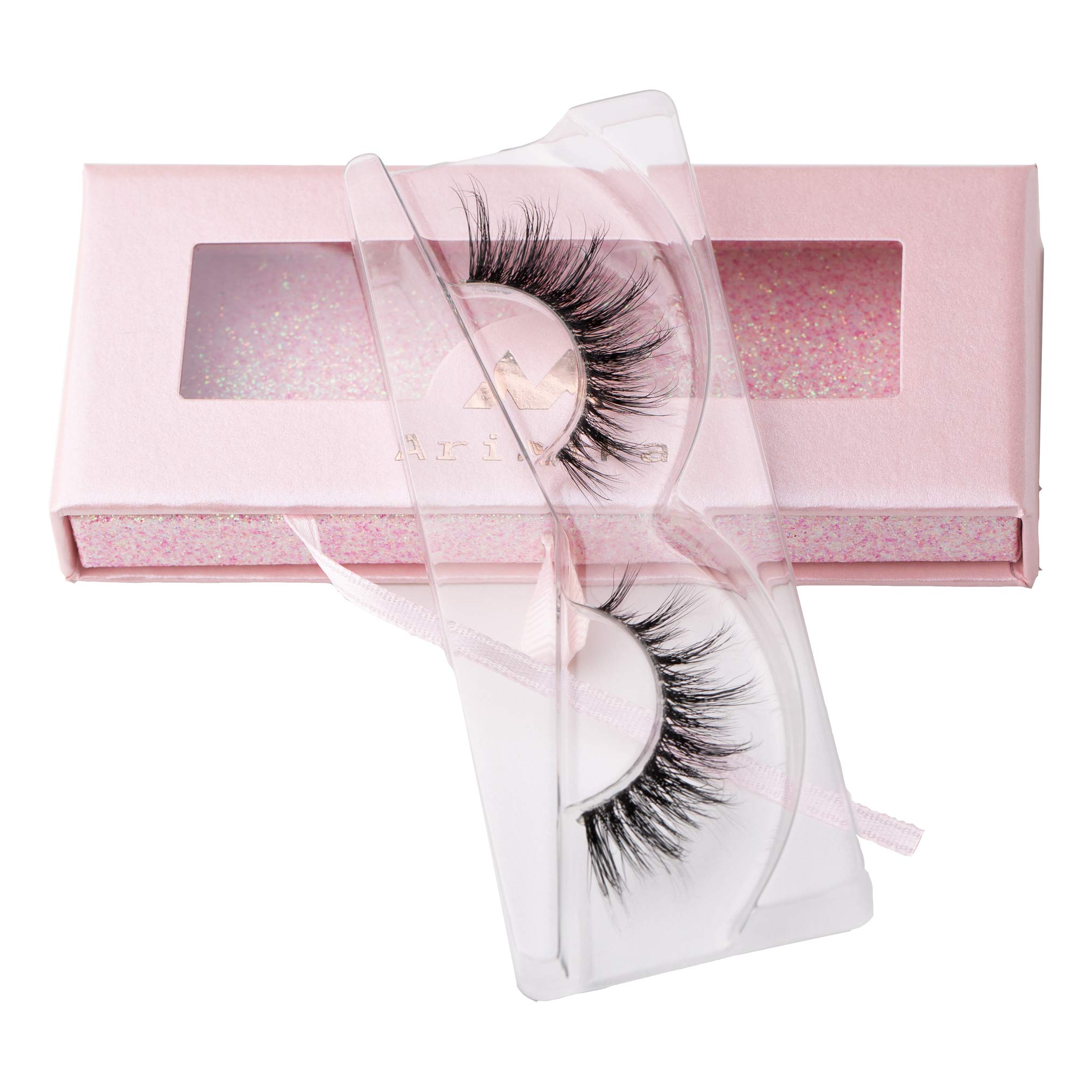 Arimika Clear Band Wispy Fluffy 3D Mink False Eyelashes- Lightweight, Natural Look Invisible Line Lashes Strips T84