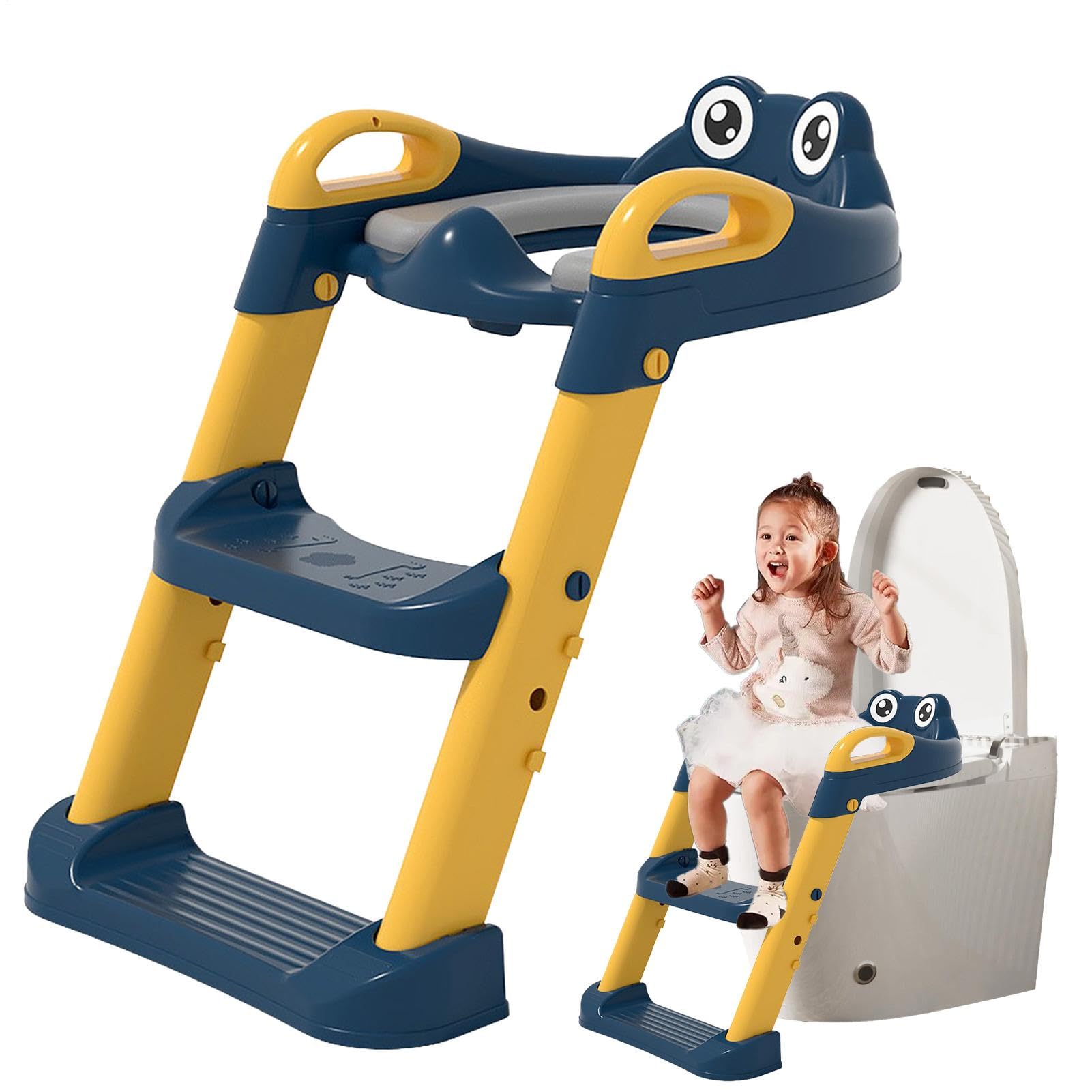 Sedile per addestramento al vasino con sgabello, con gradini, sedile per | WC per bambini, sedile antiscivolo, sgabello portatile, per allenamento sicuro per e bambini piccoli