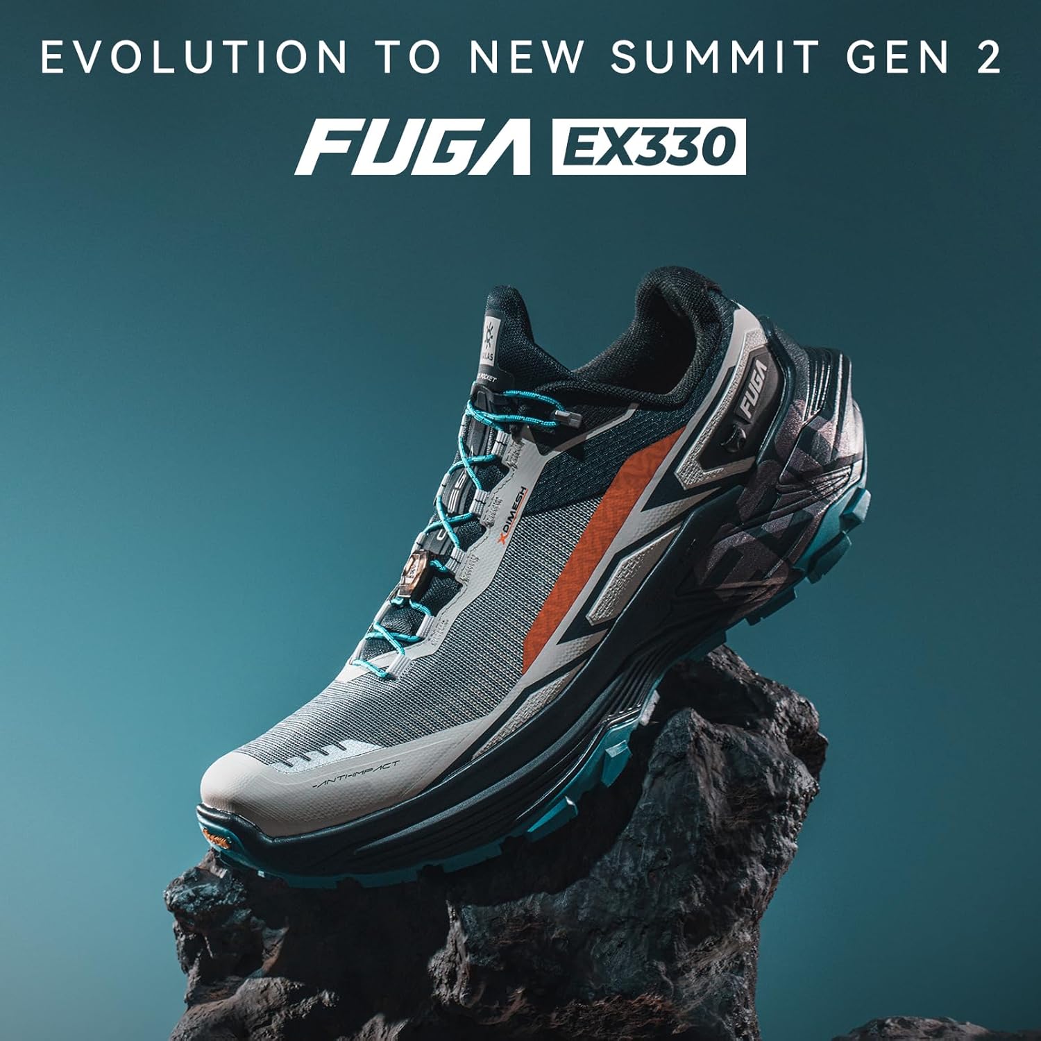 Fuga EX330 Men's Trail Running Shoes, Comfortable Ultra-Long Distance Trail Running Shoes with High-Rebound and Cushion, Lightweight Breathable Non Slip Mountain Trail Shoes for Diverse Terrain