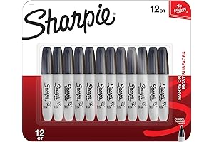 Sharpie 38201 Permanent Markers: Indelible Markings in Black, Enhanced by Chisel Tip Precision