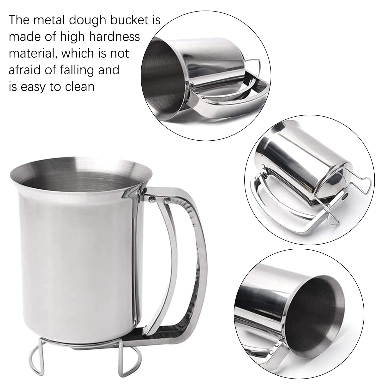 Dispenser per pastella per pancake, dispenser per pastella in acciaio inox con manico a imbuto, multi-calibro C in acciaio inossidabile
