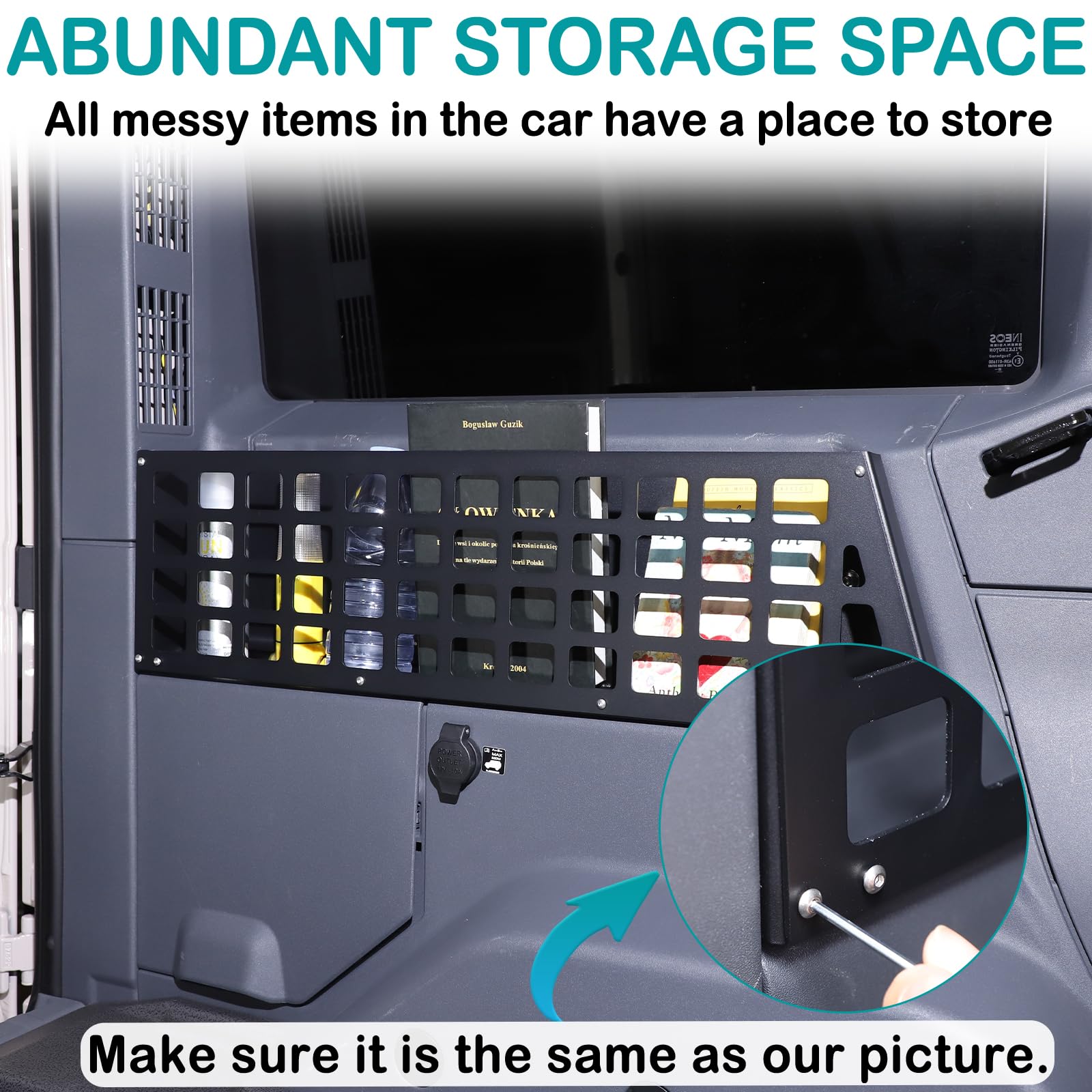 Car Trunk Storage Panel Compatible with Ineos Grenadier 2020-2026 Retrofit of The Storage Bracket on The Side of — view 7