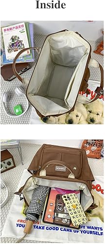 Miniatura 4 de JHTPSLR Mochila preppy linda mochila vintage sólida estética mochila libros bolsas grandes impermeable mochila portátil suministros, Verde salvia,