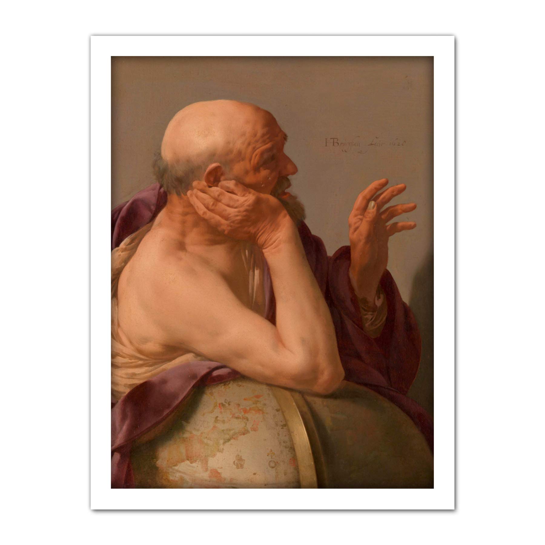 Artery8 Hendrick Ter Brugghen Heraclitus Painting Artwork Framed Wall Art Print 18X24 Inch