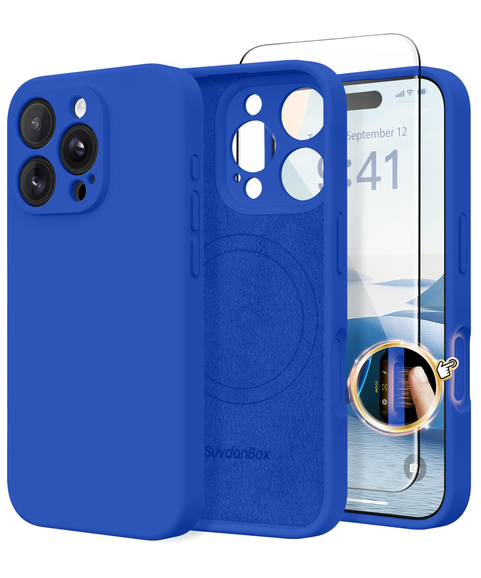 Magnetic for iPhone 16 Pro Case Silicone Klein Blue