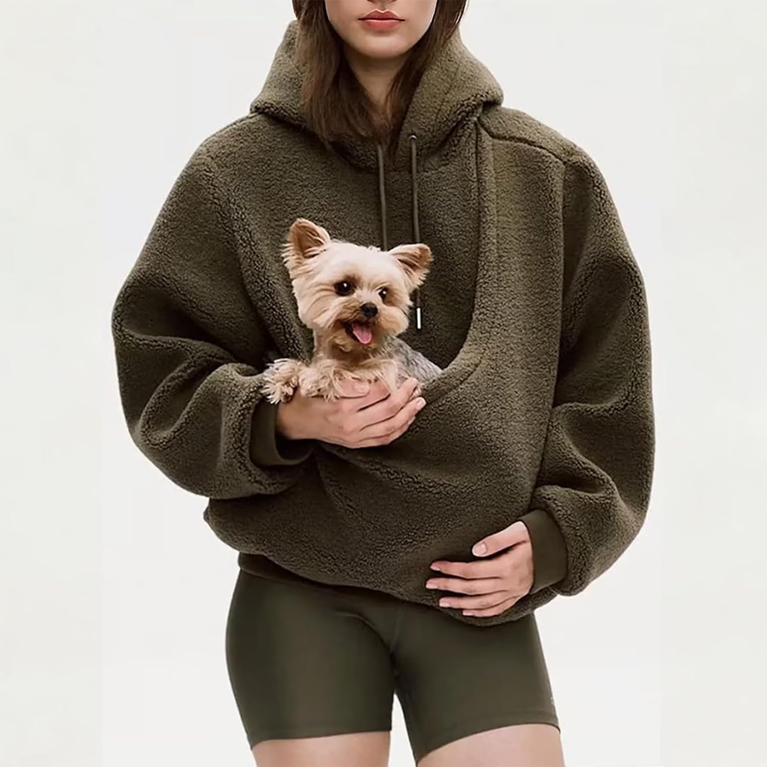 HUIFUAO Hoodies with Cat Bag, Funny Sweatshirts with Kangaroo Pocket, Plus Size Cat Dog Carrier Sweater, Cute Pet Holder, Hoodie, Long Sleeve Top for image 5