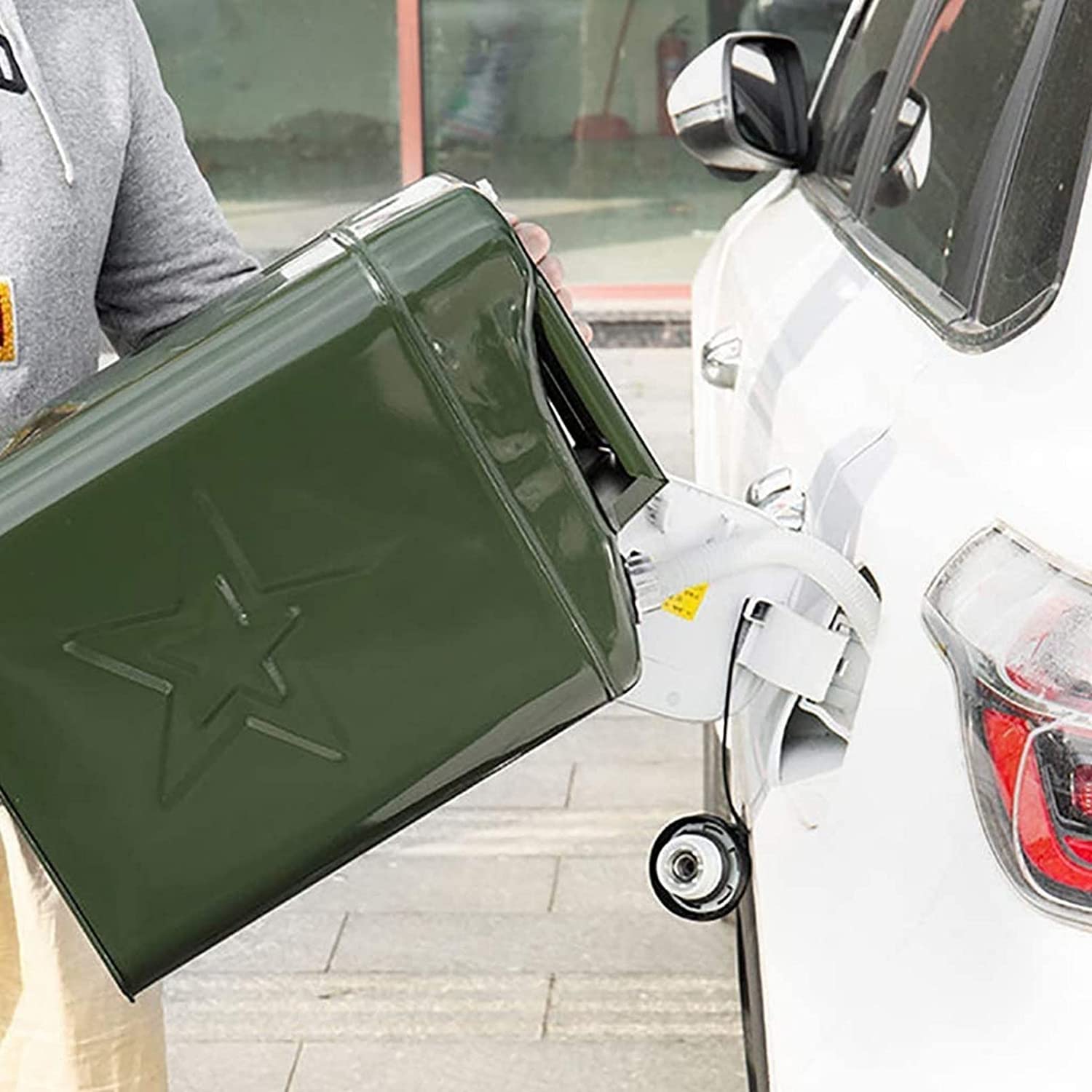 bidón, Tanque de combustible ecológico 10/15/20 l, contenedor portátil gasolina con tubo guía aceite, tanque reserva for transporte doméstico y viaje(15L)