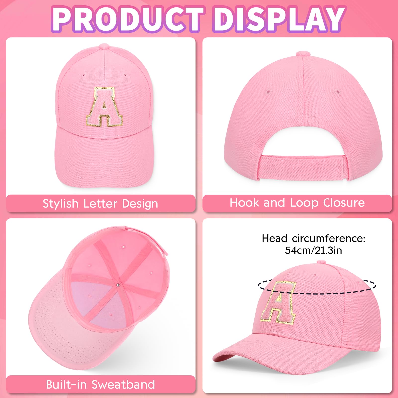 Gorra de Béisbol y Gafas de Sol para Niñas, Ajustable Gorra Trucker con Letras Bordadas Gafas de Sol Protección UV Sombrero de Verano para Niños 3 a 10 Años, para Exterior, Viaje y Playa