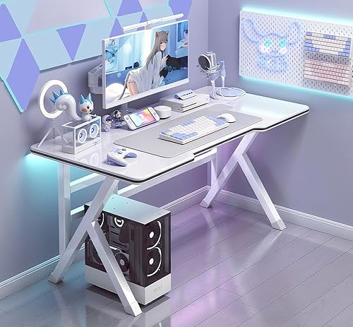 Escritorio ergonómico grande para juegos, mesa de juegos en forma de K, estación de trabajo para juegos de PC, escritorios de oficina en casa,