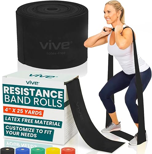 Vive Bandas de resistencia profesionales – Rollo sin látex de 25 yardas para terapia física, ejercicio de la parte inferior y superior del cuerpo,