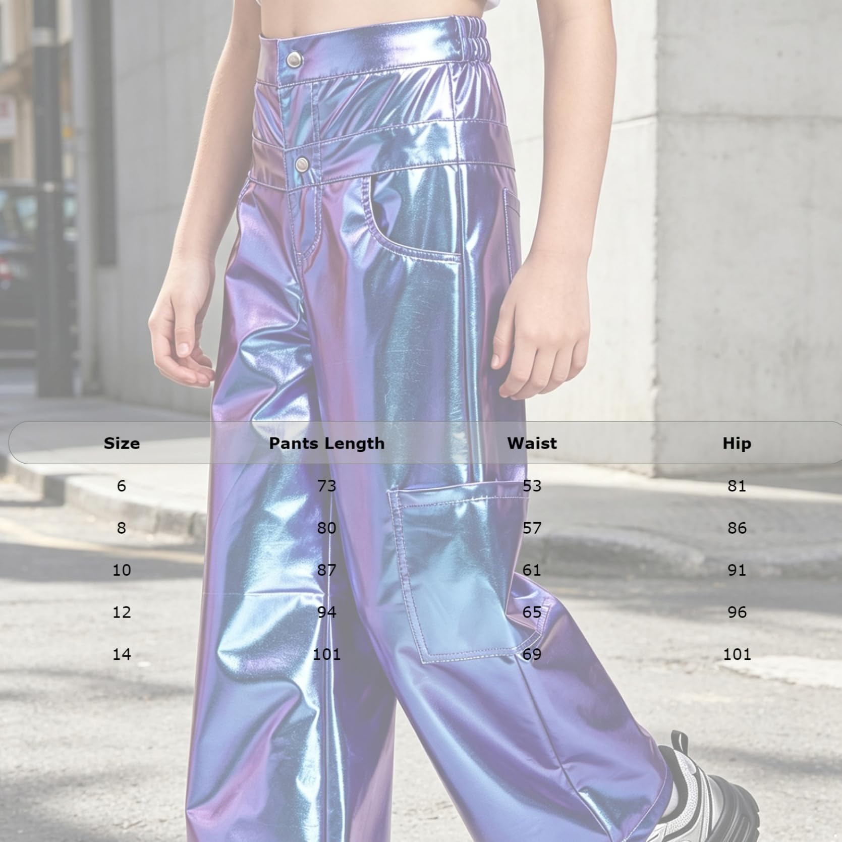 inlzdz Bambini Pantaloni Ballo Jazz Hip Hop Cargo Metallizzati Bambine Ampi