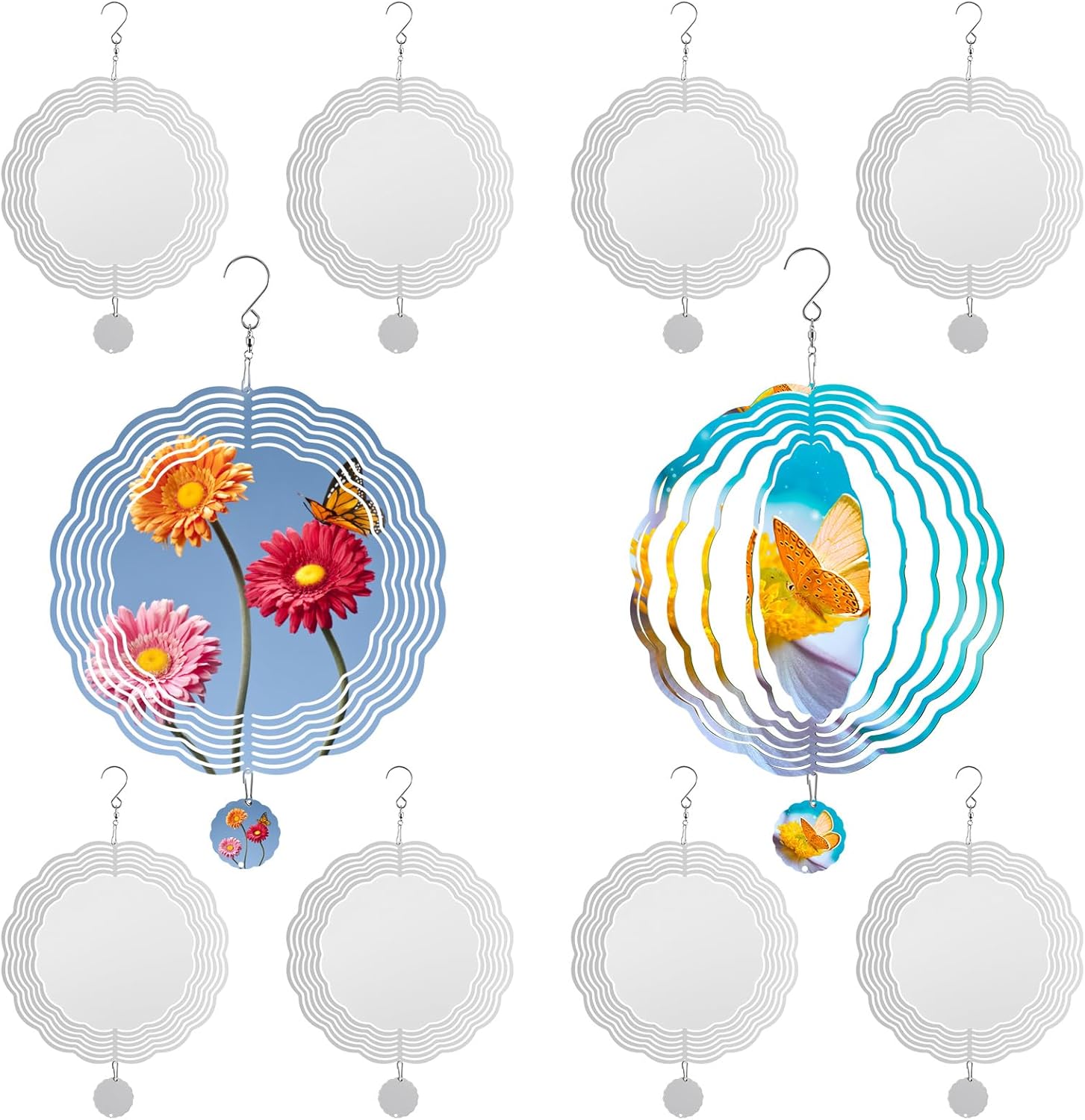 10 Pack Sublimation Wind Spinner Blanks, 10 inch 3D Aluminum Double Sided Circle