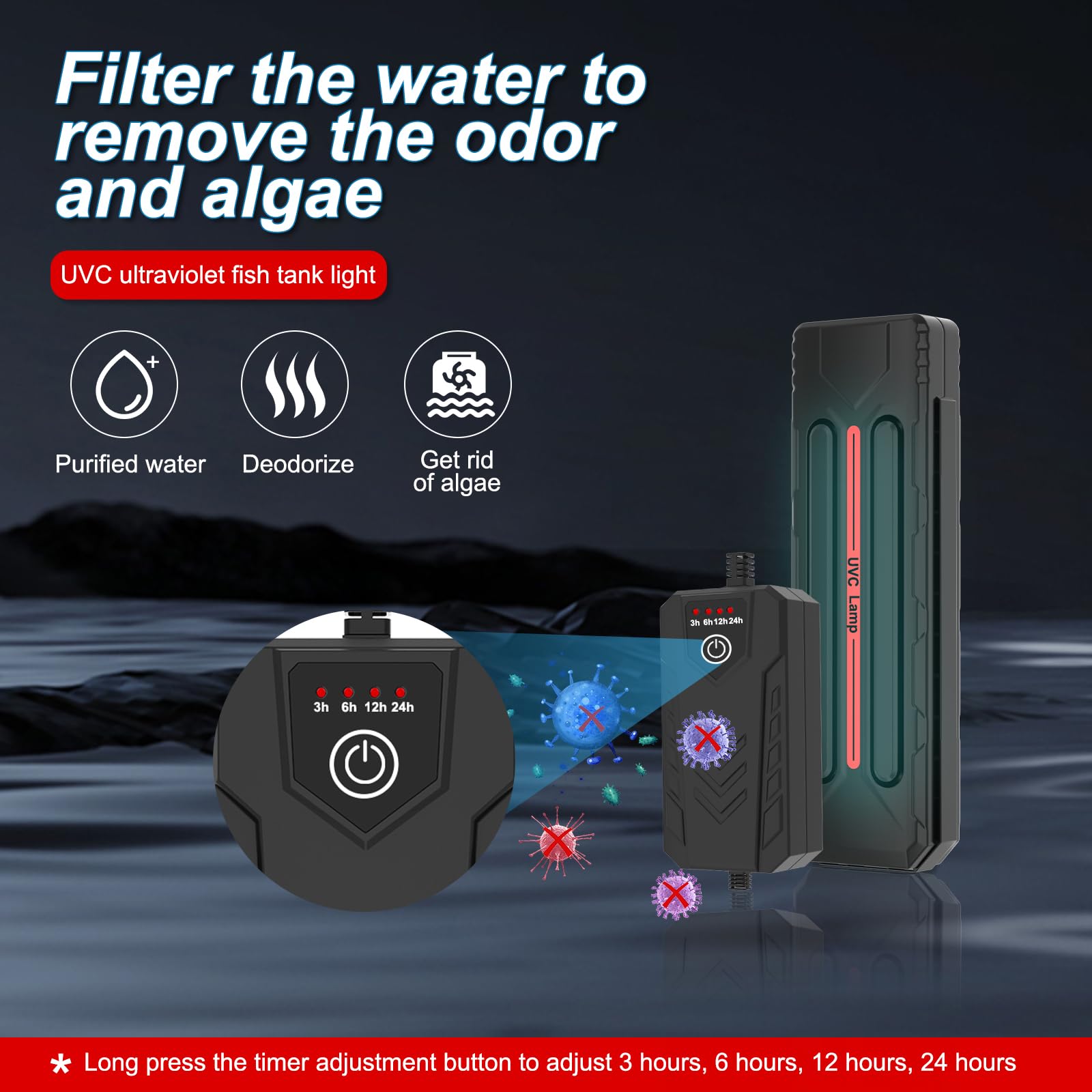 Mua Aquarium Clean Light,3W Mini UV Sanitizer Submersible Light With UV
