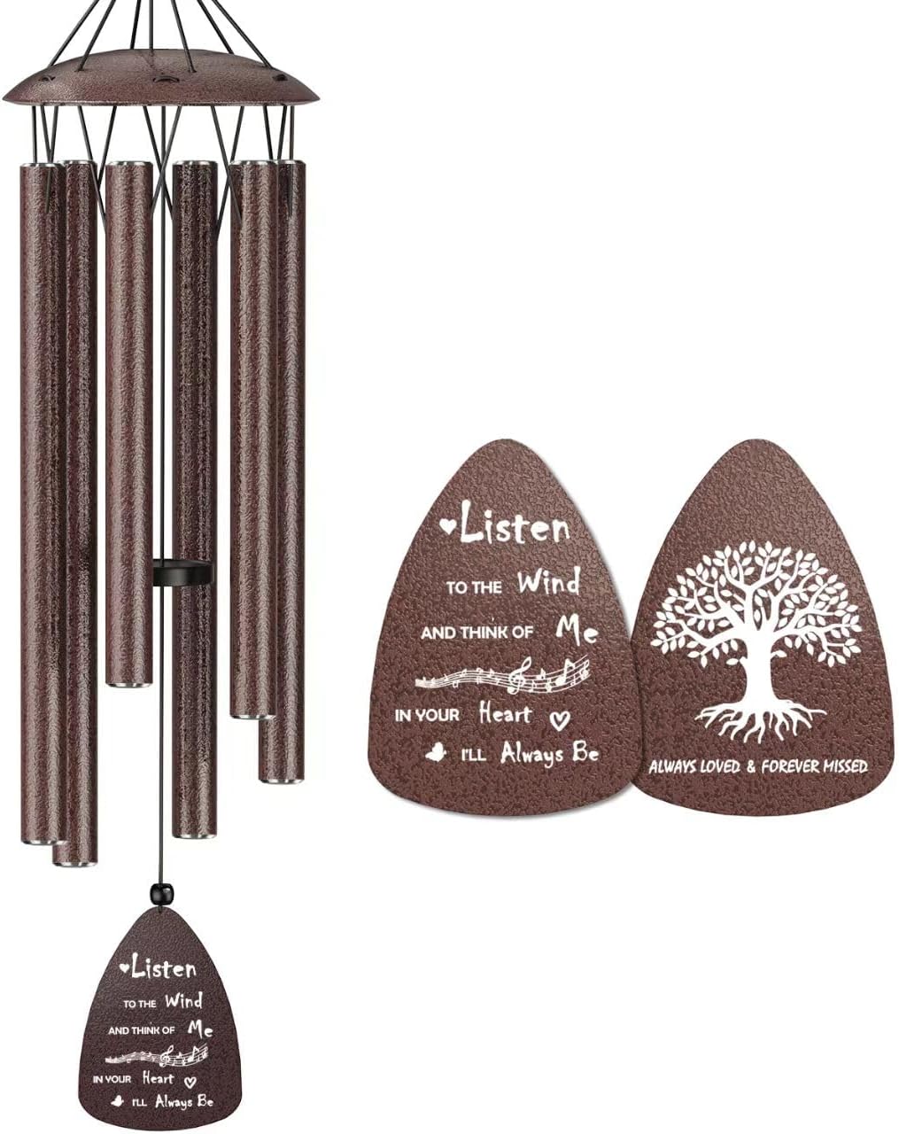Memorial Wind Chimes for Outside, Sympathy Gift for Loss of Loved One Prime Mom Dad, Ideal for Bereavement & Funeral & Remembrance，Garden Patio Outdoor Use