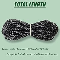 Vista 3 de Cable de cadena de plástico con cuentas de 32.8 ft, persiana enrollable vertical romana, reparación de cadena con 10 clips de conector versión Negro