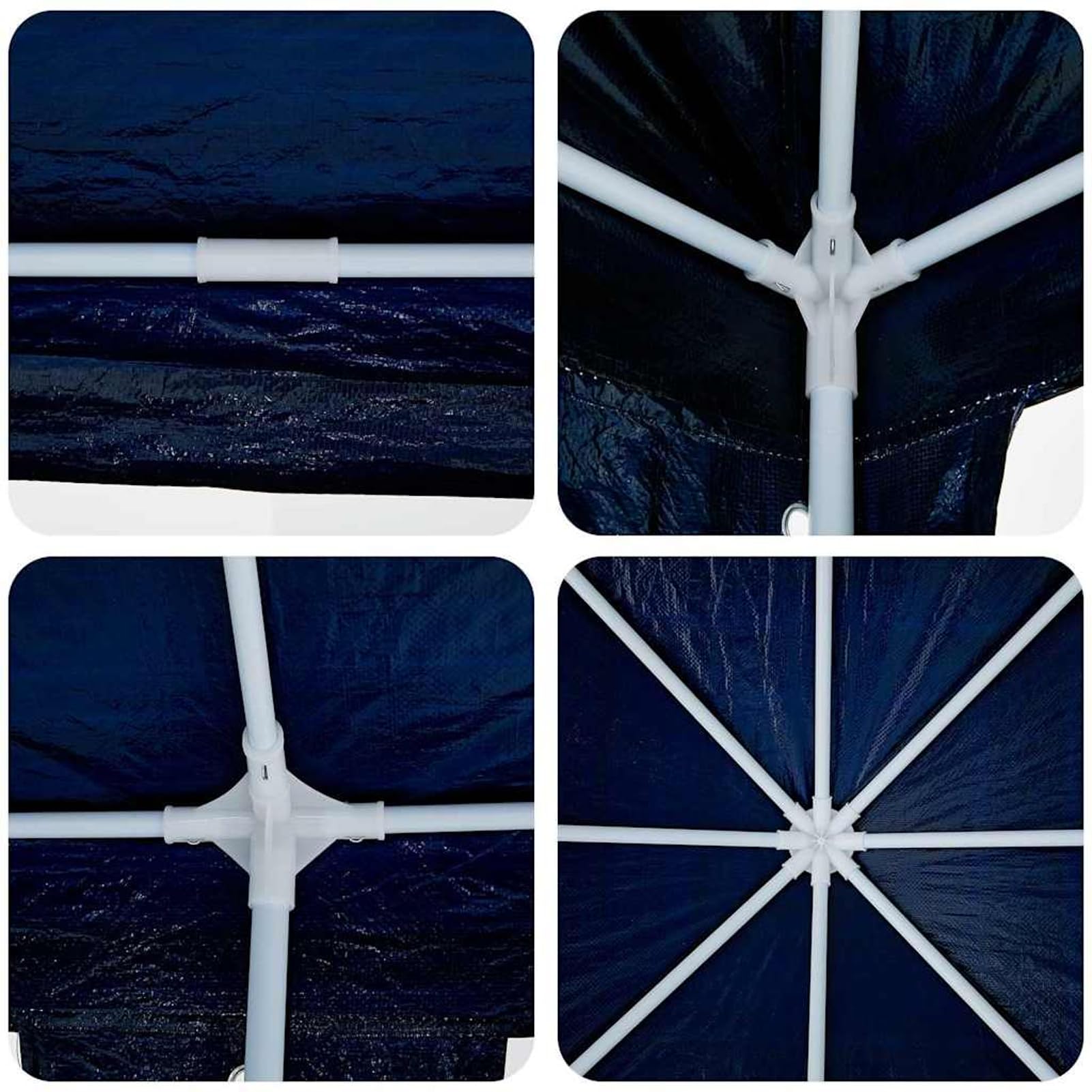 Homgoday Tenda Party Blu e Bianco 800 x 400 x 266 cm