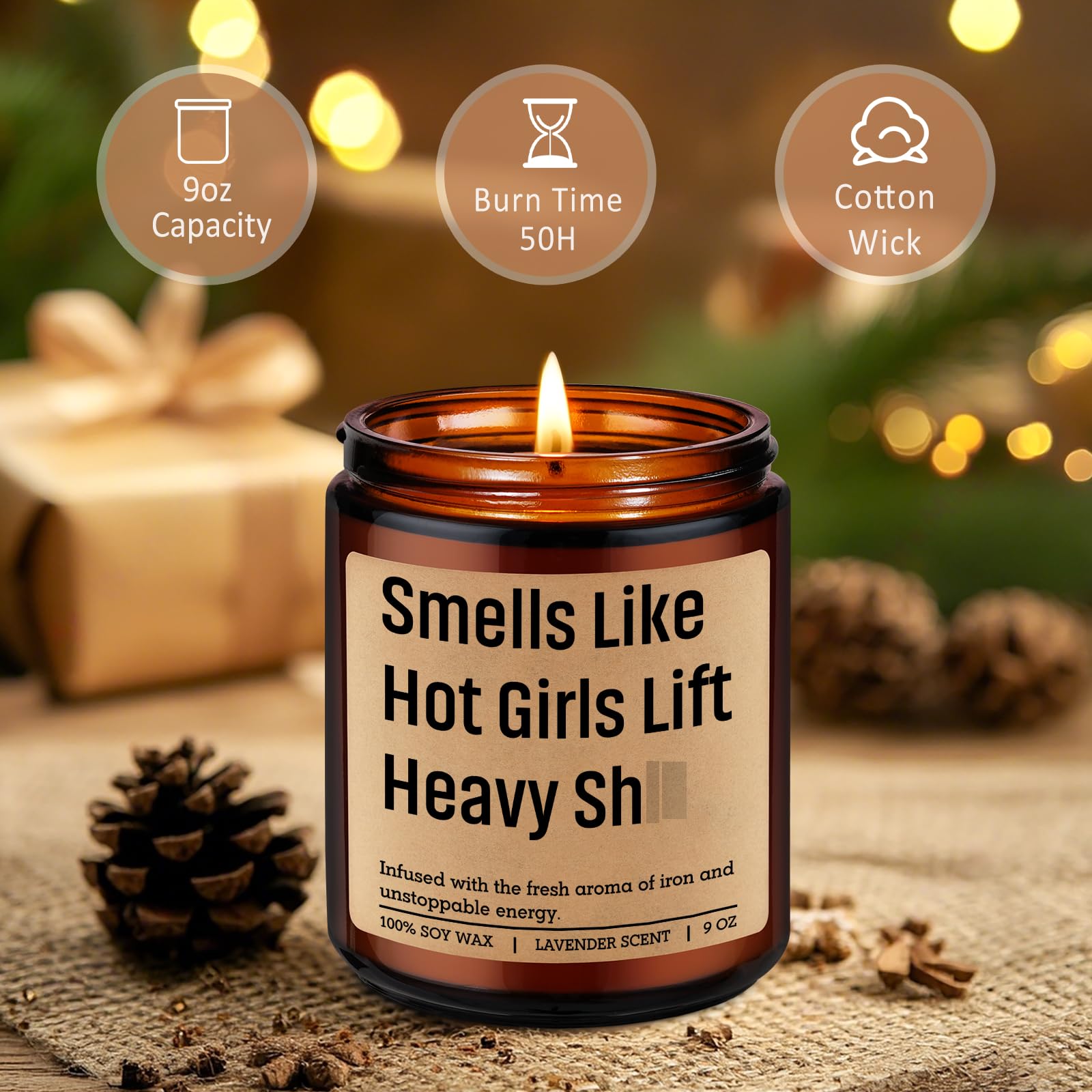 Miracu Candle, Gym Gifts for Women, Workout Gifts for Fitness Lovers Girls, Gym Rats - Funny Weightlifting, Powerlifting, Mothers Day, Birthday Idea for Female Weightlifter, Power Lifter, Bodybuilder