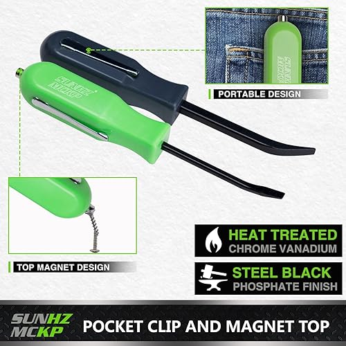 Miniatura 3 de SUNHZMCKP - 4 barras de palanca pequeña, multifunción, mini herramienta de palanca de bolsillo con parte superior magnética, para reparación de