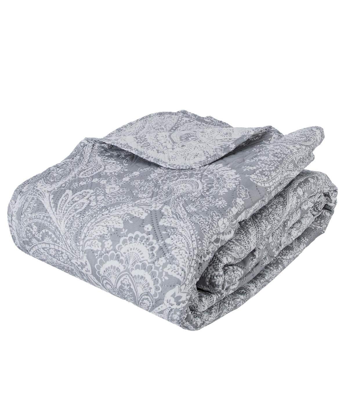 Atmosphera Créateur d'intérieur - Dessus de Lit & 2 Taies Marie 240x260cm Gris Clair
