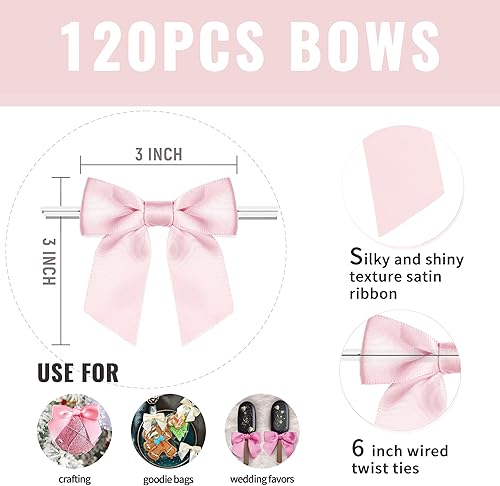 Miniatura 93 de RainbowPana - Paquete de 60 lazos de corbata de lujo, lazos de satén amarillos de 3 pulgadas, decoración de manualidades premontadas para paquete