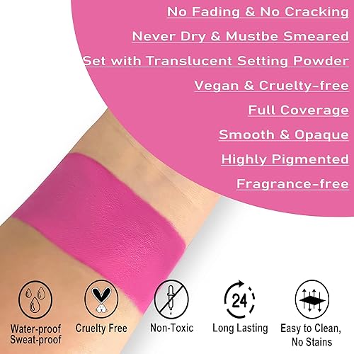 Vista 27 de CCbeauty Barra de pintura facial amarilla, kit de pintura facial, base de maquillaje SFX de cobertura completa, pintura corporal profesional